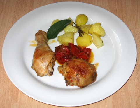 Hühnchen nach Jägerart – Pollo alla cacciatore